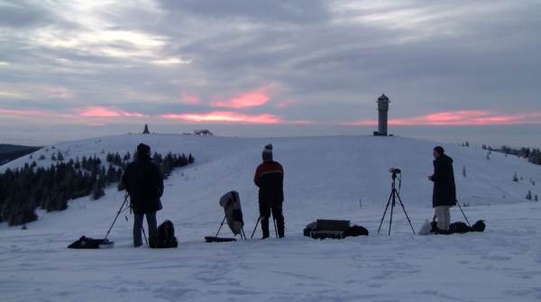 Morgenrot zum Zeitpunkt des Sonnenaufgangs